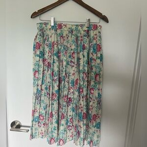 Pleated Floral Skirt